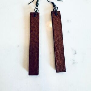 Brown Leather Boho Earrings - by Magnolia